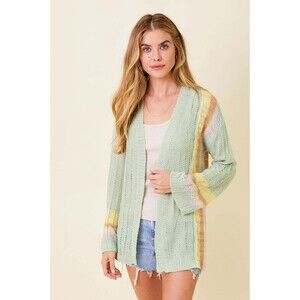 Mystree Whitney Colorblock Open Cardigan - NWT